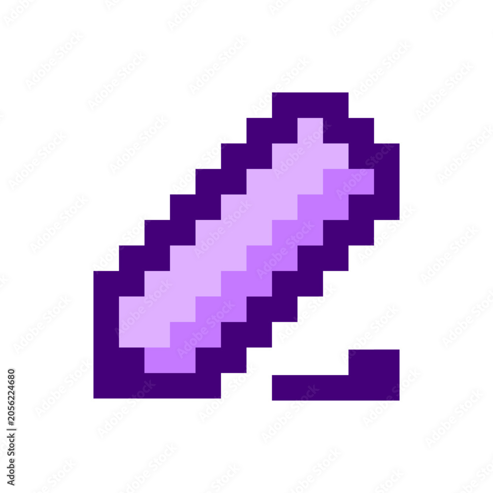 Fototapeta premium Purple Pixel Art Pencil Edit Vector Icon