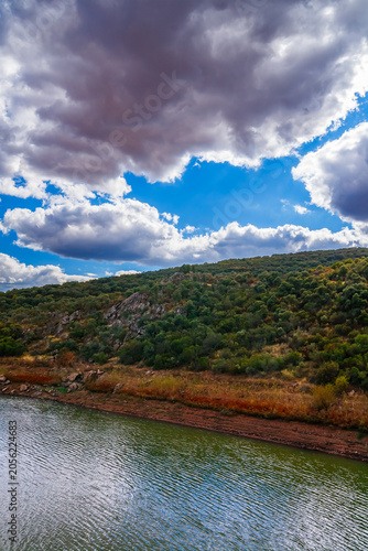 Dramatic Clouds Over the Reservoir Landscape in Viso del Marques
