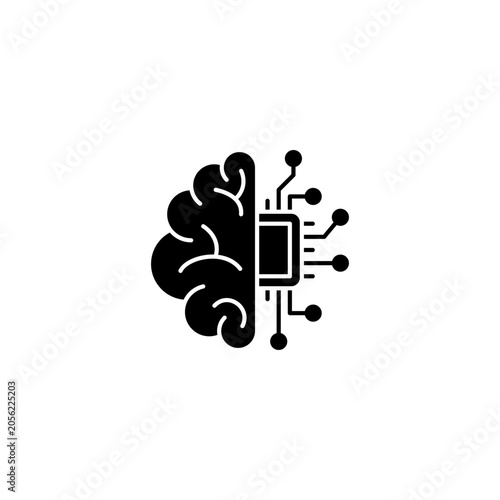Brain, Microchip, Artificial Intelligence, Technology Icon