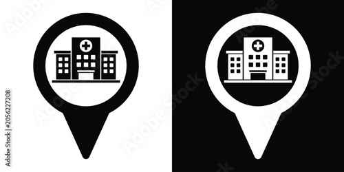 Quadro su tela Hospital location pin map pointer icon vector