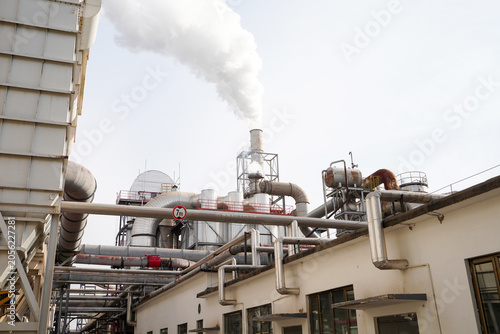 Outdoor mechanical equipment in a factory in North China
