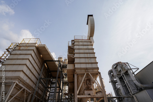 Outdoor mechanical equipment in a factory in North China