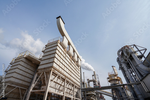 Outdoor mechanical equipment in a factory in North China