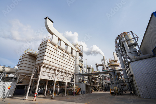 Outdoor mechanical equipment in a factory in North China