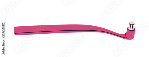 Single-tufted toothbrush. Dental oral hygiene tool. End-tuft tooth brush with...