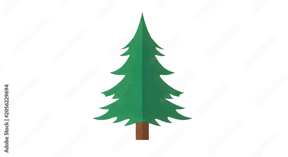 Fototapeta premium CAD tree lines Green pine tree, evergreen conifer, Christmas tree icon, tree symbol VECTOR