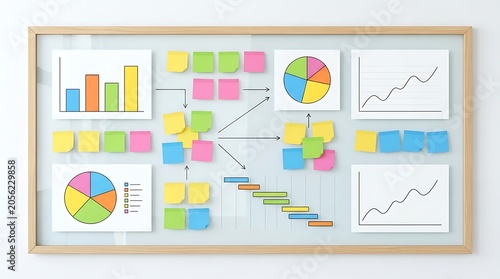 Business Project Planning and Strategy Board with Charts