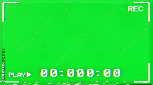 Minimal Green Screen With Timecode Noise
