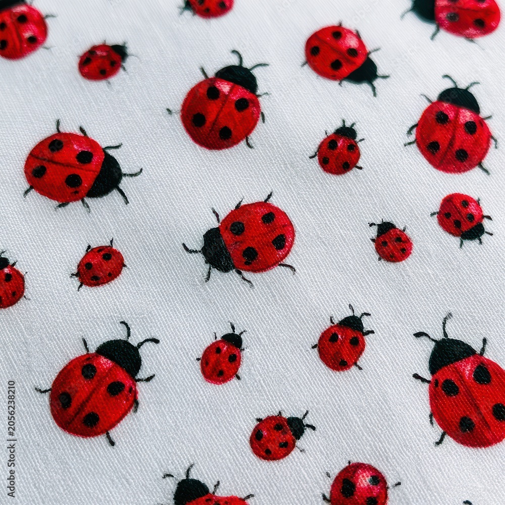 Naklejka premium Pattern of ladybugs on white background