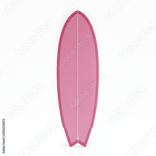 Pink fish surfboard isolated on white studio background