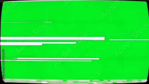 Horizontal VHS Tracking Error Green Screen Overlay