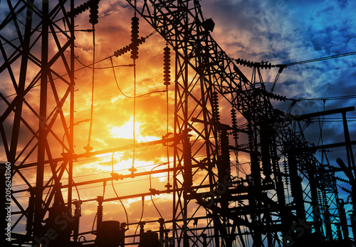 High-Voltage Energy Infrastructure Silhouette