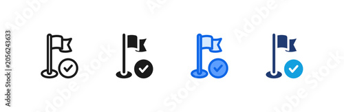 Foto Milestone Completion Flag Goal Icon multiple style collection