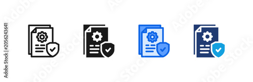 Foto Policies Guidelines Shield Document Icon multiple style collection