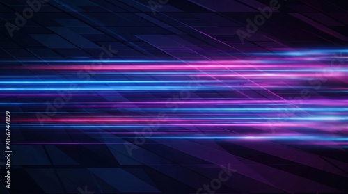Dynamic abstract background with vibrant blue and pink light streaks creating a sense of speed and movement.