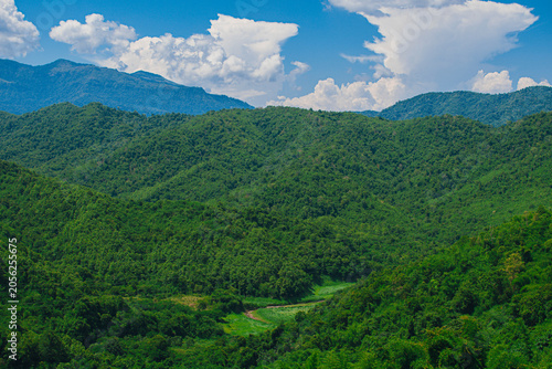 Khao Kho Phetchabun Thailand-May 31,2026, Beautiful blue sky high peak mountains at Khao Kho Royal Palace.