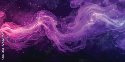 Bild auf Leinwand Abstract purple fog spreads across a dark canvas, producing a futuristic and visually striking composition