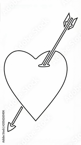 heart with arrow sketch 