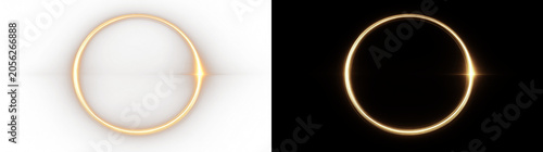 Bild auf Leinwand Neon light ring glow abstract swirl motion speed futuristic energy design illustration