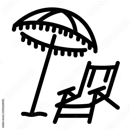 Beach Umbrella and Chair Icon