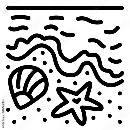 Sea Wave and Shells Icon