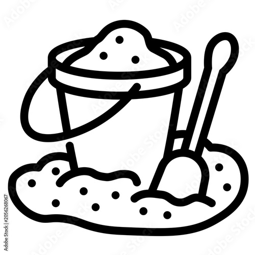 Sand Bucket and Shovel Icon