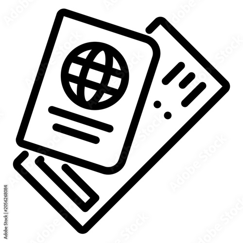 Passport and Boarding Pass Icon