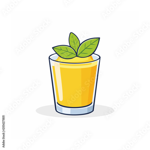 Minimalist 3D render of potted yellow plant