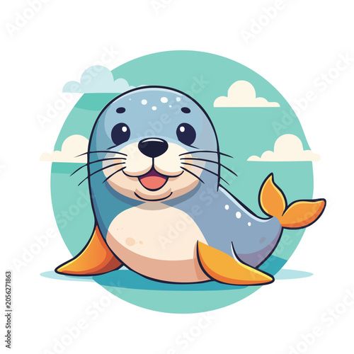 Cartoon whale with bubbles illustration