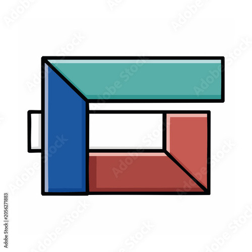 Flat design 3D geometric cube vector