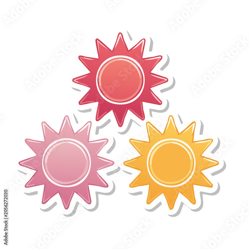 Flat design sun and star vector illustration