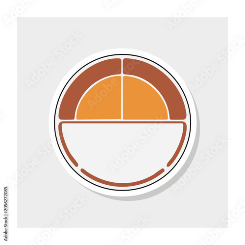 Flat design target icon with red and orange rings