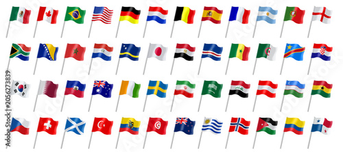 Drapeaux des pays participants au tournoi