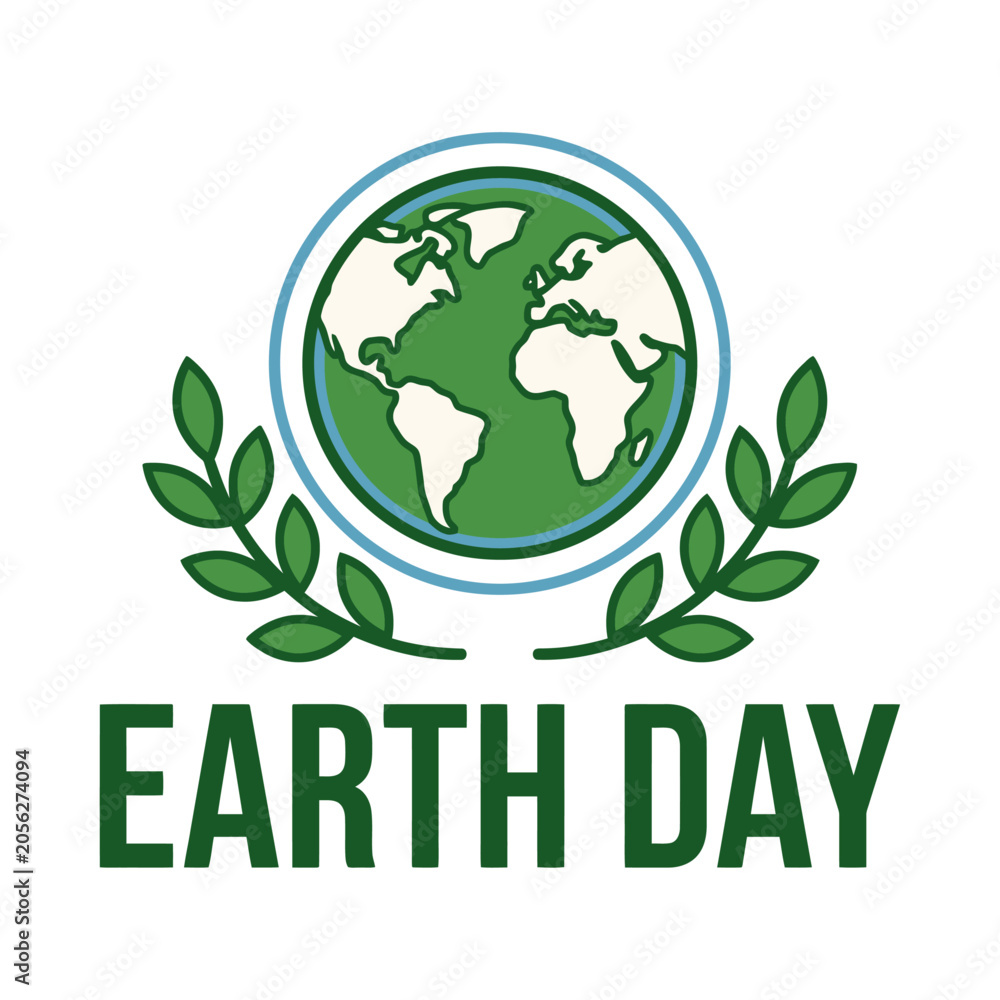 Fototapeta premium Earth Day Environmental Awareness Typography