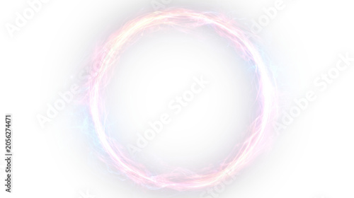 Foto Neon portal energy glow vortex ring abstract sci fi digital space effect