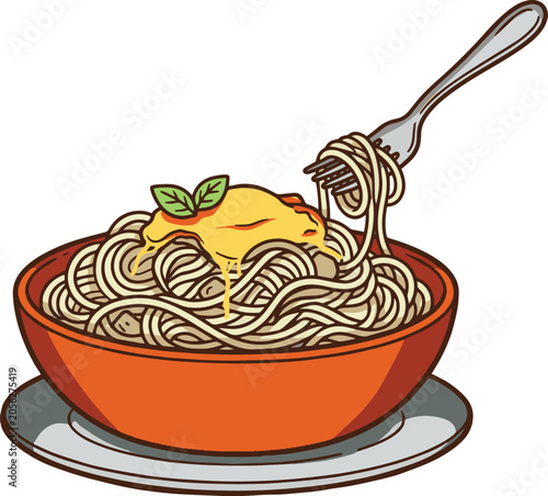 Spaghetti cartoon vector illustration 