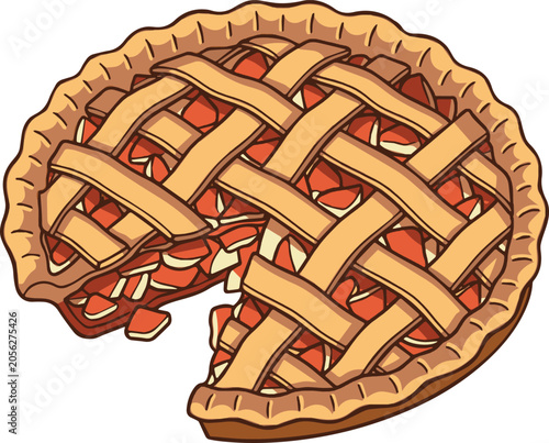 Pie apple cartoon vector illustration
