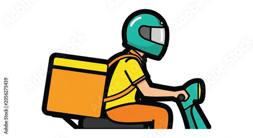 Εκτύπωση καμβά Delivery rider on a scooter.
