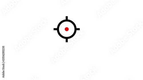Circular target crosshair aiming system animation isolated on white background