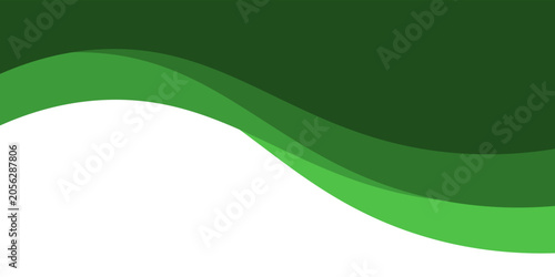 Abstract dark green and light green layered wavy background template for eco friendly presentation or business banner layout.vectotr