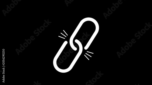 Link Connection Icon Minimal Outline Design. Connected Chain Link Icon Network Connection Symbol.