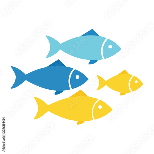 Flat design vector illustration of fish