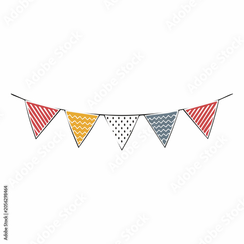 Hand-drawn Bunting Flags with Patterns