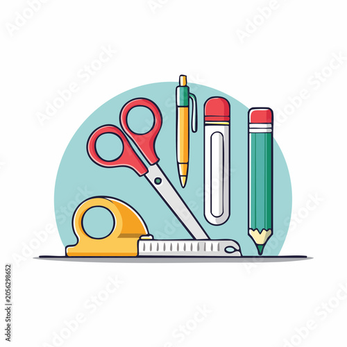 Stationery and School Supplies Illustration