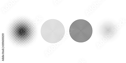 Quadro su tela Black concentric circle set
