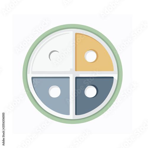 Flat design settings gear icon with toggle