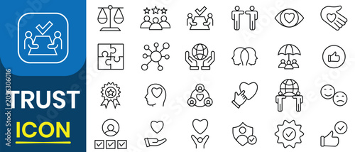 Quadro su tela Trust icon set