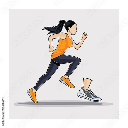 Flat design vector of person skateboarding