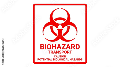 Biohazard Transport Symbol - Red Biohazard Sign Warning