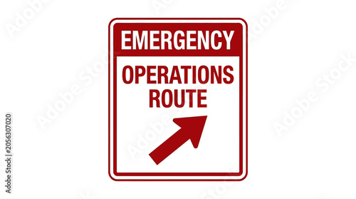 Emergency Operations Route Sign with Arrow